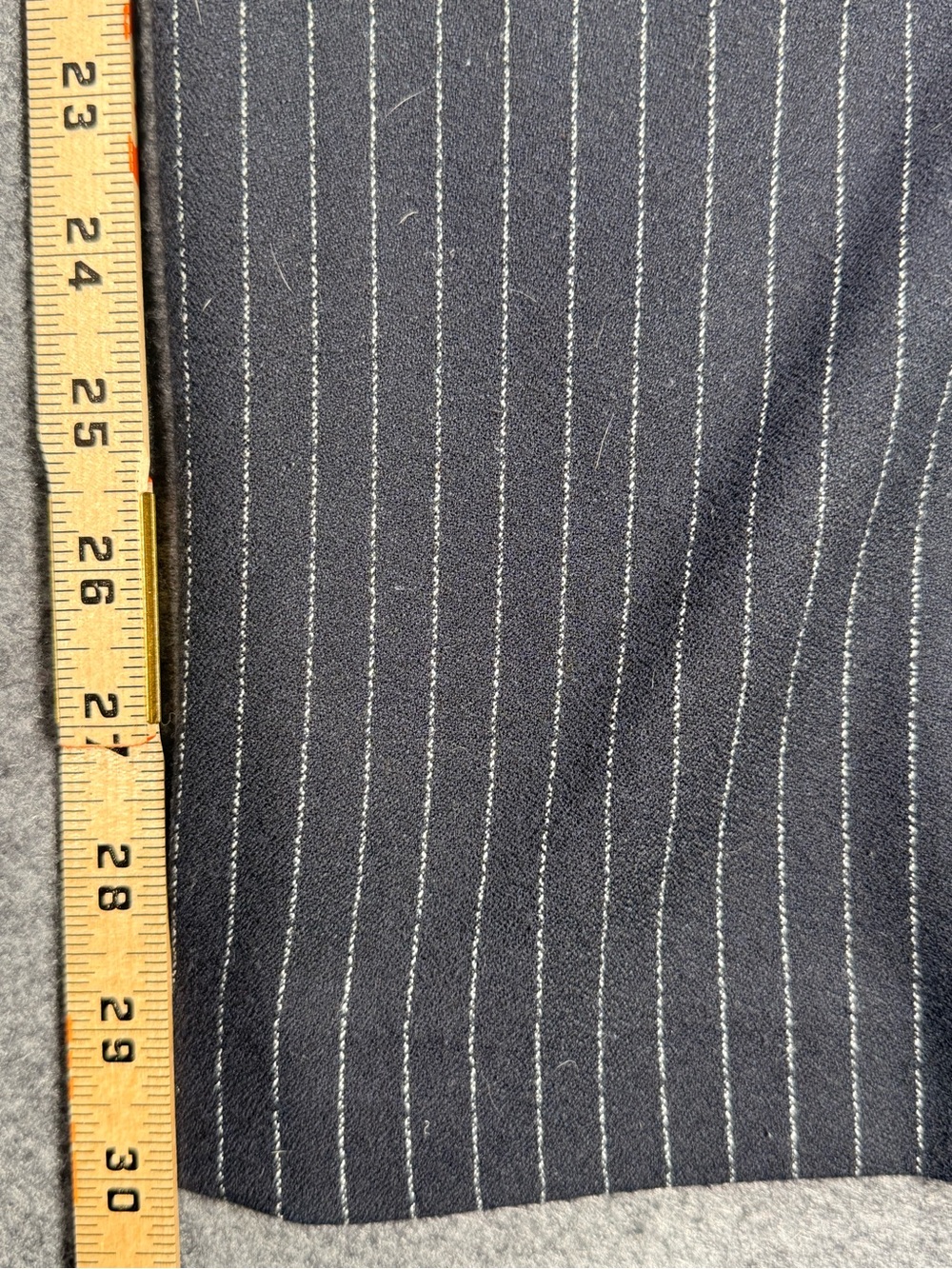Anthropologie Essential Jumpsuit Navy Pinstripe Wide Leg Women’s Size 0 Classic - Picture 14 of 14